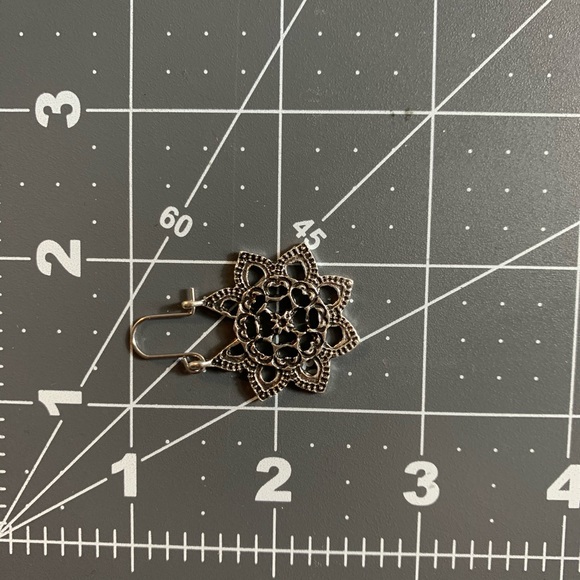 Boho Beauty Mandala Silver Tone Earrings - Picture 2 of 6